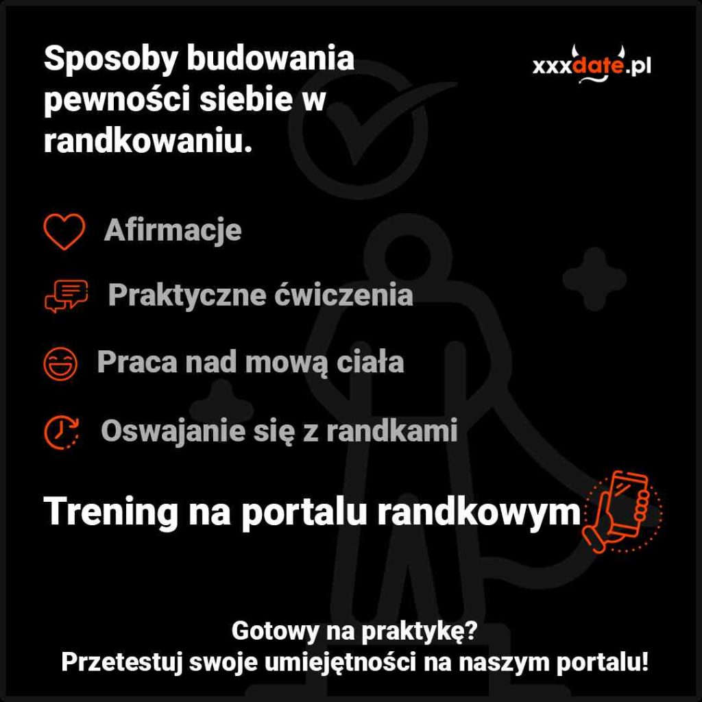 infografika - jak zbudować pewność siebie w randkownaiu
